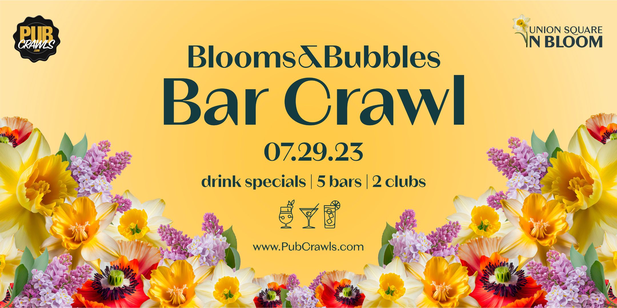 San Francisco Bar Crawl - Union Square Blooms & Bubbles Bar Crawl
